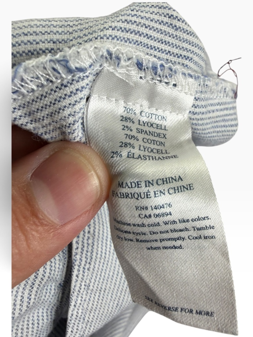 Faherty Pinstripe Shirt Dress Womens M Blue White Cotton Lyocell Button Front - Picture 6 of 10